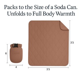 Gravel UltraPak Kids Travel Blanket - Outdoor Puffy Camping Blanket - Nylon 20D Fabric, Lightweight, Packable, Hands-Free Snap, Easy Clean, Ideal Waterproof Outdoor Blanket for Camping & More - Blue