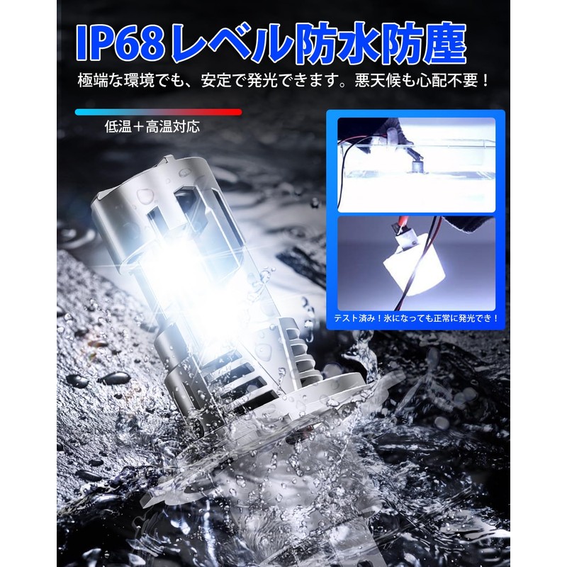 Suparee H4 LED Headlight, Triple Lighting, 2 Cooling Fans, 12V