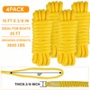 Dock Lines Boat Ropes for Docking 3/8" x15' Double Braided