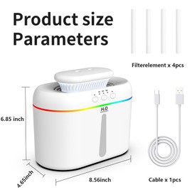 2L Humidifiers for Bedroom Large Room Home,Mist Top Fill Desk Humidifier, Ultra-Quiet 28dB Cool Mist Air Humidifier for Home Auto Shut-off, Dual Nozzie, 7 Color NightLight