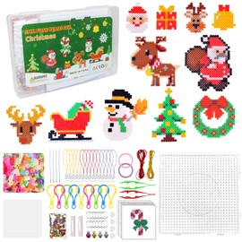 Ironing Beads Christmas, Ironing Beads Plates with 5 mm Beads and Ironing Paper Accessories, Ironing Beads Templates Crafts Christmas Crafts for Children Gift Christmas Decoration