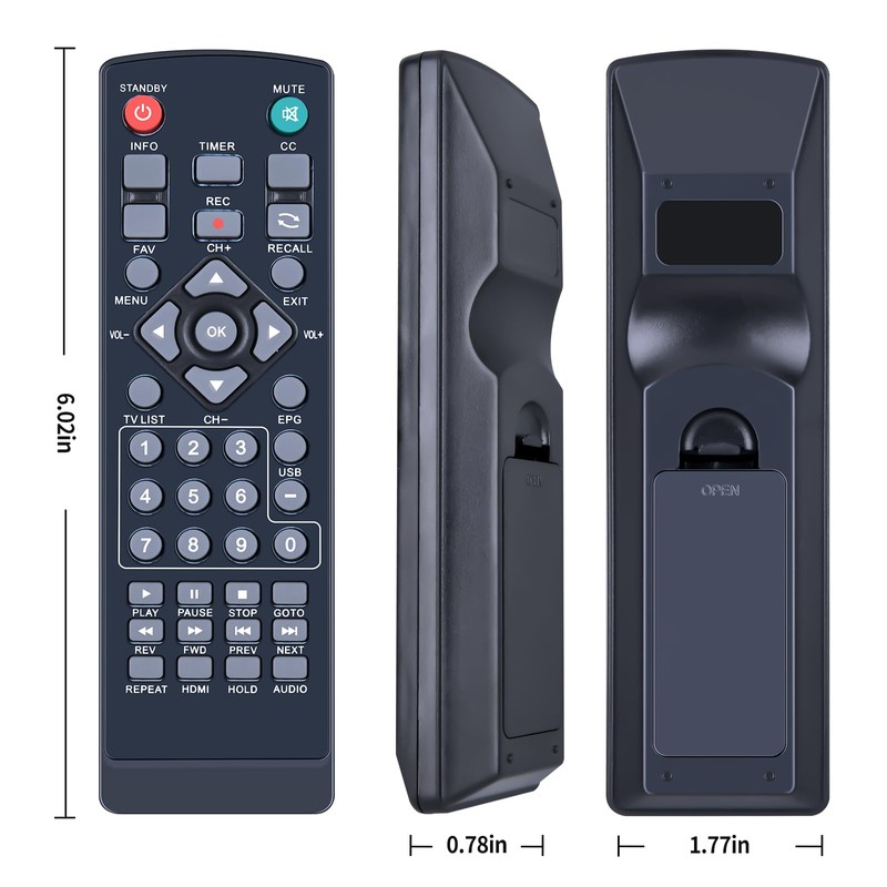 PZL Replacement Remote Control for Mediasonic Homeworx ATSC Digital Converter
