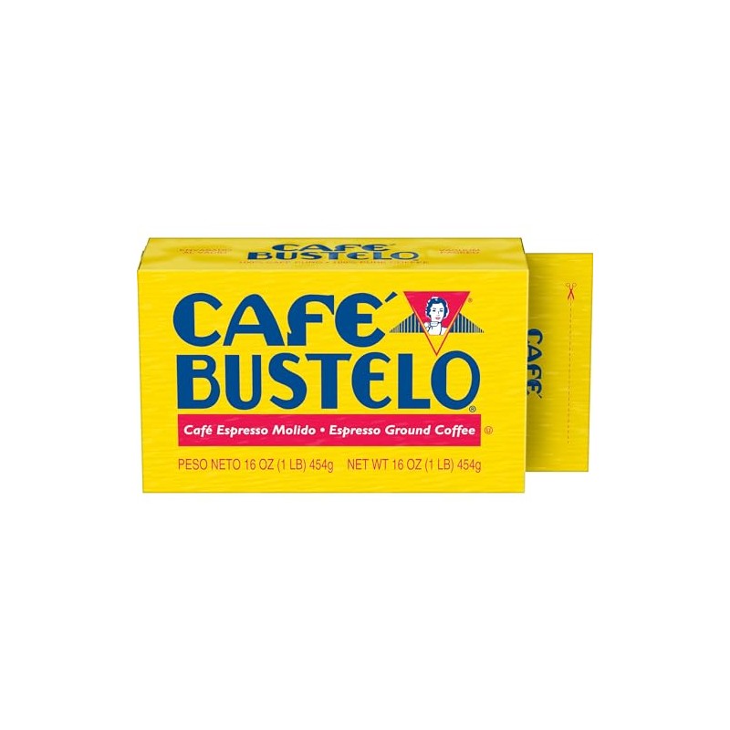 Café Bustelo Espresso Dark Roast Ground Coffee Brick, 16 Ounces