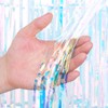 2 Pack Iridescent Foil Fringe Backdrop Curtains, 3.2 * 6.5