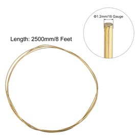 QUARKZMAN 3 Pieces 18 Gauge Soft Brass Wire, 8 Feet Bare Pure Brass Solid Wire Jewellery Wrapping Wire for Jewellery Making DIY Crafts