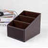 Multi-Function PU Leather Remote Control/Controller TV Guide/Mail/CD Organizer/Caddy/Holder-Brown