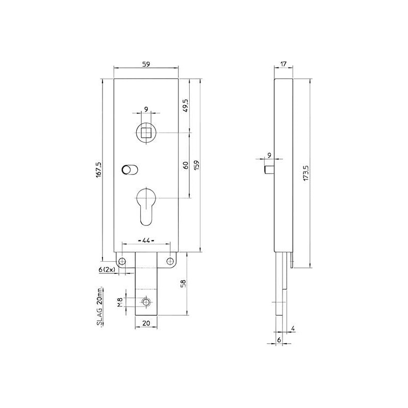 Bever Garage Door Lock Garage Door Lock 8002
