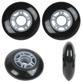 Player's Choice Inline Skate Wheels 76mm 82A Black Outdoor Roller Hockey Rollerblade 4 Pack