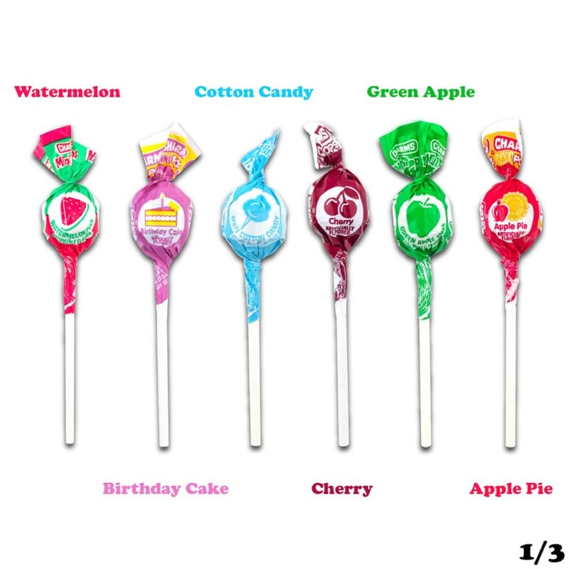 Tootsie Roll Charms Mini Pops, 18 Flavors, Individually Wrapped, Peanut