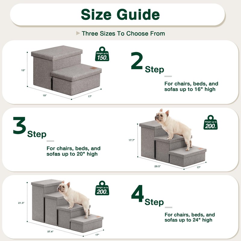 Love's cabin Dog Stairs with Storage 13" H,Foldable Pet Stairs