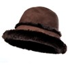 Harssidanzar Mens and Womens Winter Shearling Bucket Hat Lambskin Leather