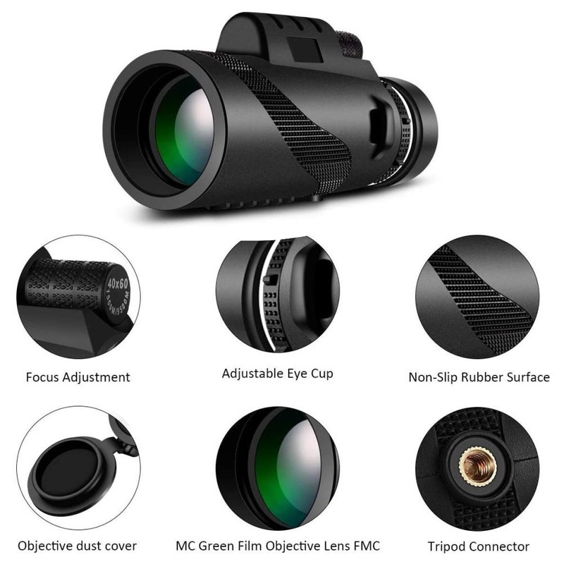 80X100 Monocular Telescope with Low Night Vision High Powered Monocular