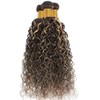 P4613 Bundles Highlight Curly Wave Human Hair Bundles Ombre Brown