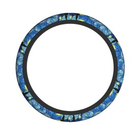 Van Gogh's Starry Night Steering Wheel Cover Star Car Accessories Universal 15 Inch Steering Wheel Cover Men Women Anti-Slip Heat Resistant Wheel Cover Protector…