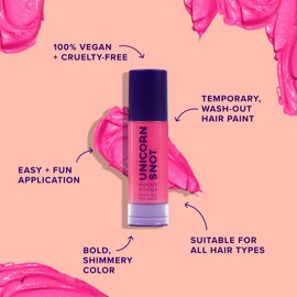 Unicorn Snot Hocus Pocus Temporary Hair Color: Washable & Easy to Remove Hair Paint for all Hair Types - Holiday Stocking Stuffers, Christmas Gift - Cruelty-free & Vegan, 1.06oz (Tap Tap/Bright Pink)