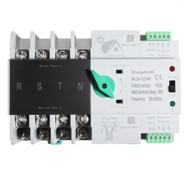 shengbowi 4P Dual Power Automatic Transfer Switch 100A AC220V Switch Silver Contacts Backup Power Supply Switch Millisecond Circuit Fast Controller