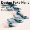 Press on Nails Almond Medium Fake Nails Green False Nails