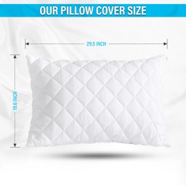 MH Traders Quilted Waterproof Pillow Protectors Pack of 4, Pillowcase are Ultra Soft & Breathable.Hypoallergenic White Bed Pillows Cover.