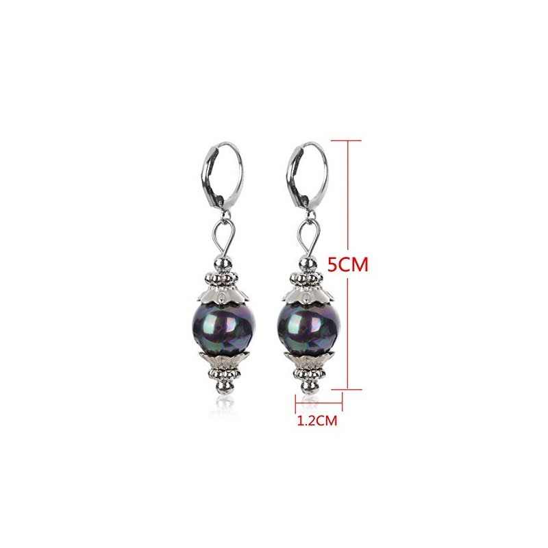 Greendou Fashion Jewelry 12mm Tahitian Black Peacock Sea Shell Pearl