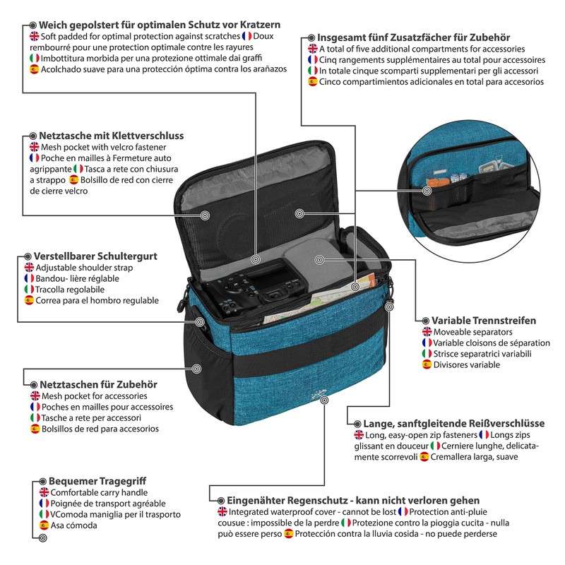 PEDEA Fashion DSLR Camera Case Bag with Screen Protector for