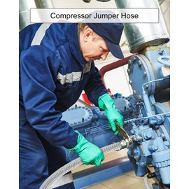 Vaticas Universal Industrial Grade Compressor Jumper Hose 3/4" NPT Male x 20" Length 750°F 450 PSI Flexible Whole Body Stainless Steel Metal Hose, Both Sides Fittings Rotate Freely and Sealing Tape