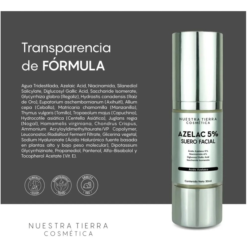 Aclara Manchas, Calma Y Protege Tu Piel Suero Azelaico 5%