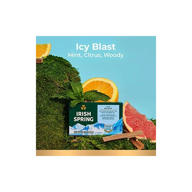 Jabón En Barra Irish Spring Icy Blast Para Hombres, Jabón