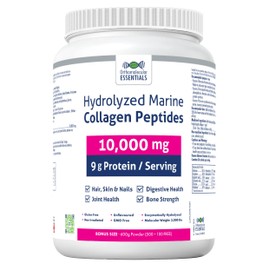 Orthomolecular Essentials Hydrolyzed Marine Collagen Peptides - Pure Canadian-Made 10,000mg Powder for Radiant Skin, Strong Bones, and Joint Support, 600g