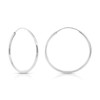 14k White Gold Endless Hoop Earrings, 14k Gold Thin Hoop