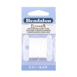 Beadalon Elonga Stretch Cord, 0.7 mm / 0.028 in, White, 5 m / 16.4 ft