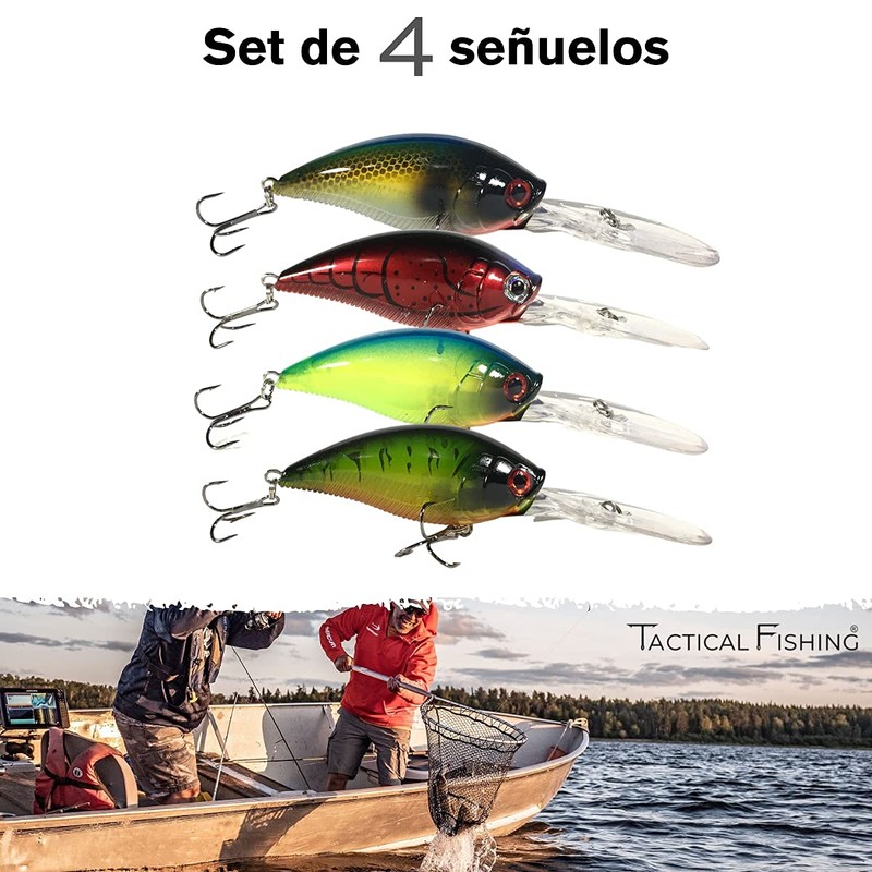 TACTICAL FISHING 4 Piezas - Kit de Curricanes 12.5cm 20.5g
