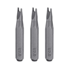 HARFINGTON 3pcs 2.0 U-Type Screwdriver Bit 5/32" Hex Shank 28mm Length Magnetic U-Shaped Head Hex Bits S2 Steel Screw Driver Bit for Electric Manual Screwdrivers Precision Repair