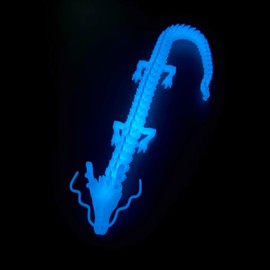 BANPIWOLG 1PC Glowing at Night 3D Printed Dragon Model,17.72inch,Noctilucent Toys,rocodile,Home Office Decor,Fidget Toy for Adults Teens Boy Festival Gifts,Easter Basket Stuffers (Luminous Blue)