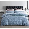 SLEEPBELLA Duvet Cover King, 600 Thread Count Cotton Blue &