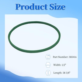 Lirupdovio 2 Pack 585416MA 585416 Snow Thrower Auger Belt for Murray 1695425 Craftsman MTD 754-0275 954-0275 954-0282 Snowblower (1/2" x 38 3/8")