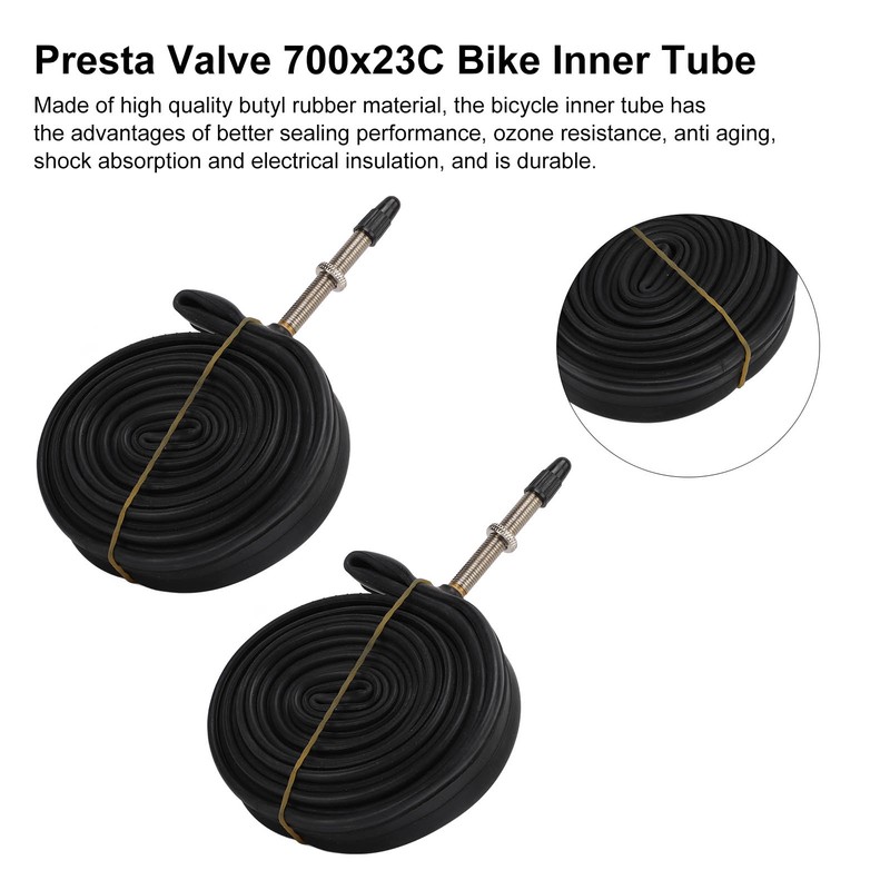 2 Pack 700x23C Bike Inner Tube 700c Presta Valve Butyl