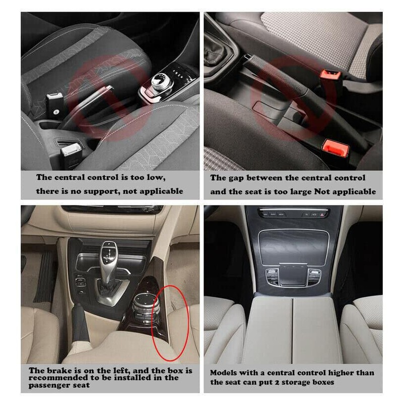 2PCS Car Seat Storage Box&Console Side Pocket Coin Phone Organizer