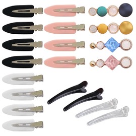 20pcs Set No Bend Hair Clips Duck Bill Clips for Curl Hair Makeup Styling Pony Makeup Hair Salon Styling Clips (Color)