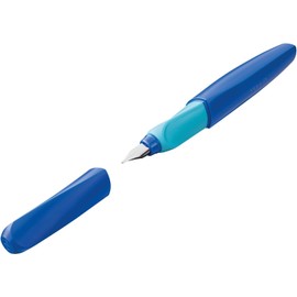 Pelikan 814751 - Pluma estilográfica Twist con 1 cartucho de tinta, punta fina, azul profundo, en caja