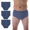3-Pack Men's Super Absorbency Washable Reusable Bladder Control Briefs Grey