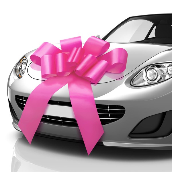 Mata1 Big Car Bow (Pink, 30 inch / 76 cm), Giant Gift Bows, Big Bow for Car, Gift Bow, Big Pink Bow, Large Car Bow, Big Gift Bow, Car Pull Bow, New Car Bow, Huge Car Bows, Car Ribbon Bows