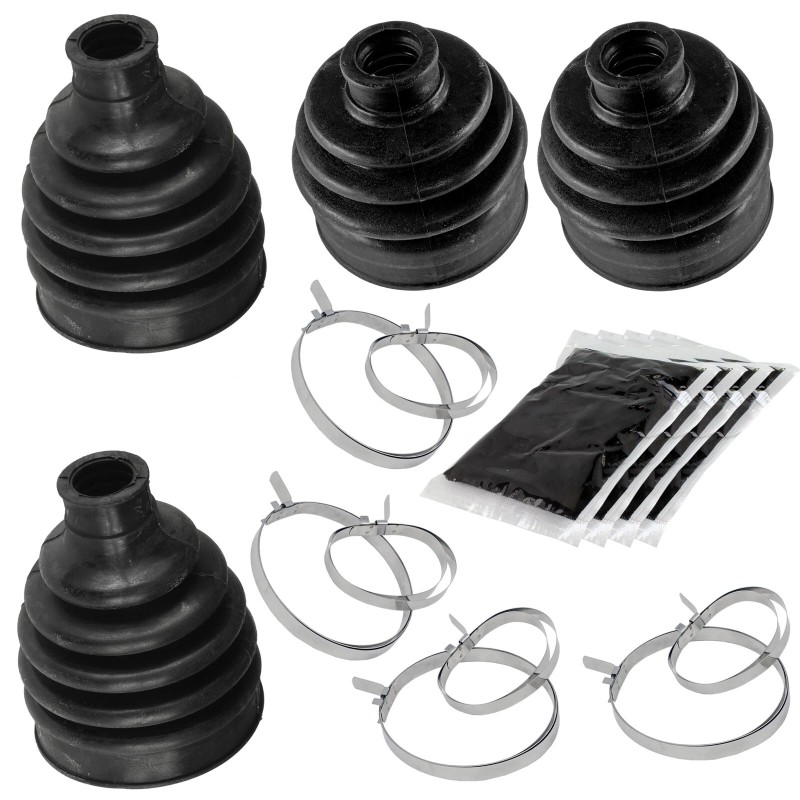 Caltric 2 Front Axle Inner Outer CV Boot Kit for