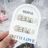 TENPAL Christmas Press on Nails Short Square Glitter Green Christmas