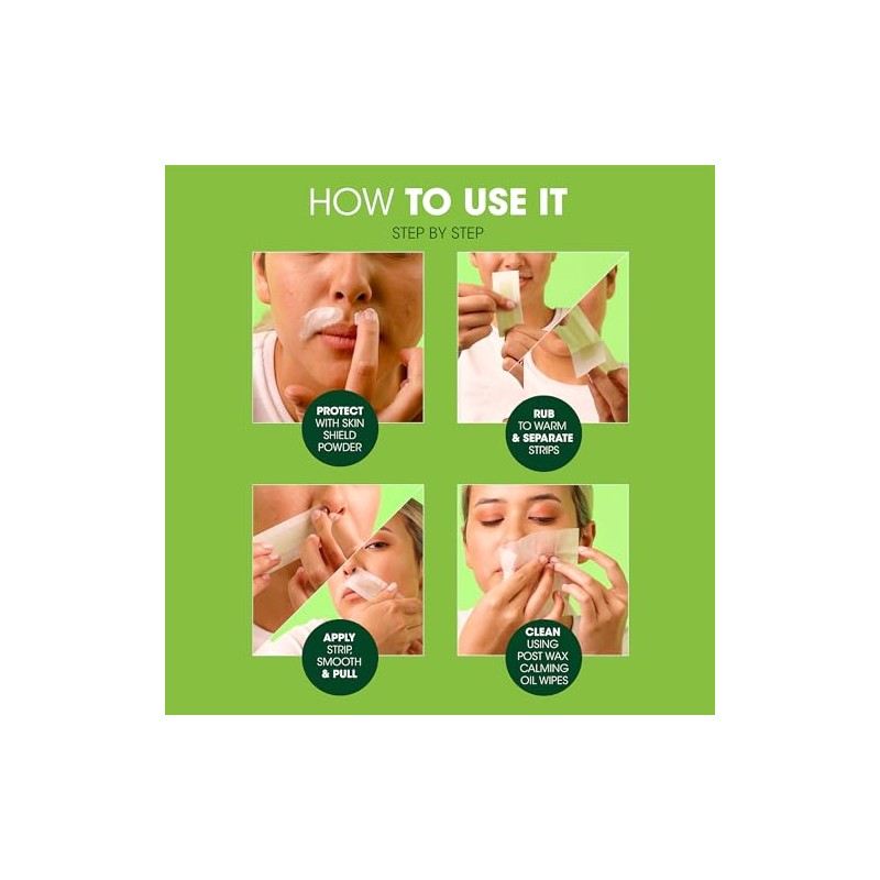 Nad's Hypoallergenic Facial Wax Strips, 24 strips (Pack of 2)