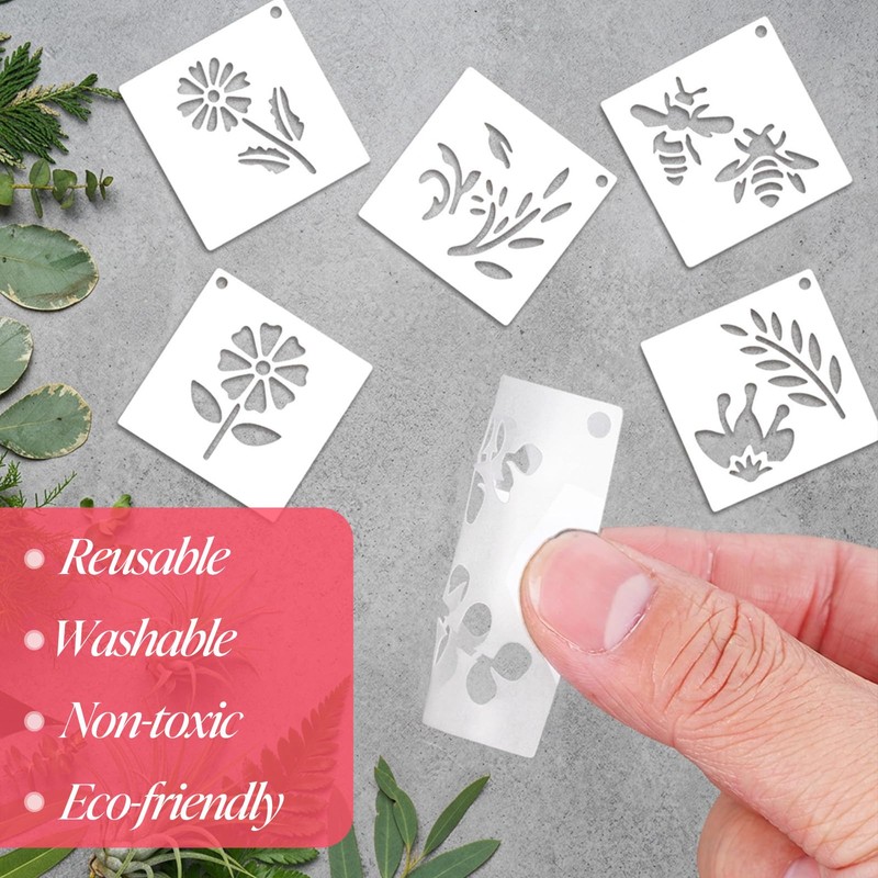 100 Pcs Small Stencils for Painting, 2 x 2 Inch