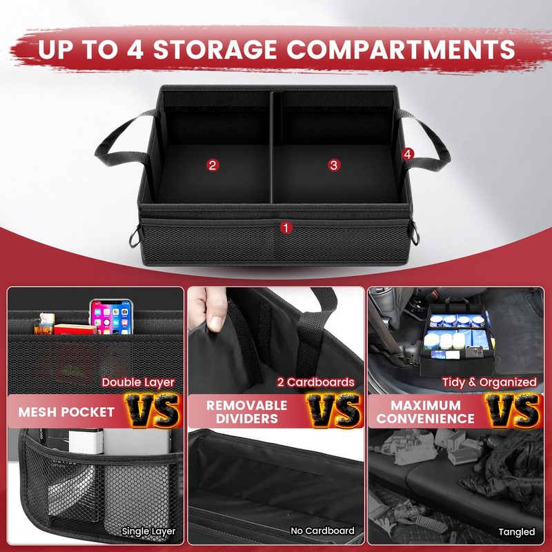 Autofit Under Seat Truck Organizer Storage Box with Removable Divider