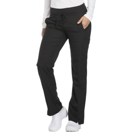 Dynamix Scrubs for Women, Drawstring Cargo Pants for Women DK130P, L Petite, Black