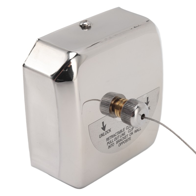 Retractable Clothesline 304 Stainless Steel Rust Resistant Space Saving Wall
