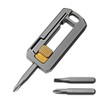 Small Screwdriver, Magnetic Titanium Keychain Screwdriver with Cross & Flat