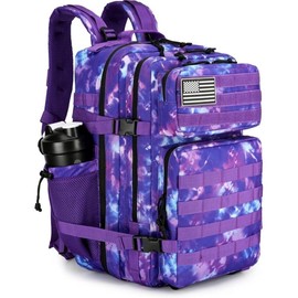 45L Tactical Assault Backpack 3 day assault pack with Waterproof Molle backpack Rucksack for Tactical Backpacks tactical backpack large military - Color: Nebula Camo